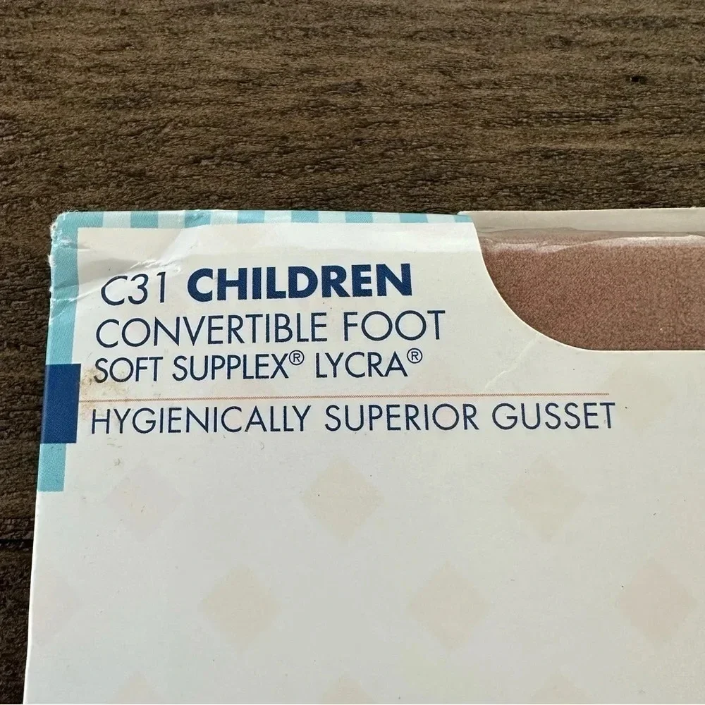 New Body Wrappers Child size S/M 4-7 Suntan C‎ 31 Convertible Foot Tights Dance